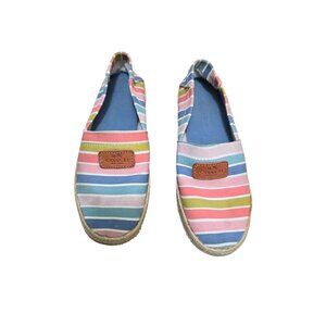 Coach Women's Striped Canvas Espadrilles Slip-On Shoes Multicolor Size 6B
